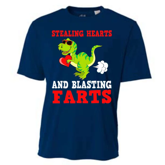 Stealing Hearts And Blasting Farts T Rex Cute Cooling Performance Crew T-Shirt