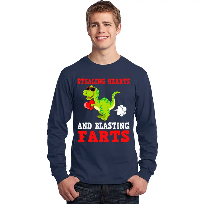 Stealing Hearts And Blasting Farts T Rex Cute Long Sleeve Shirt