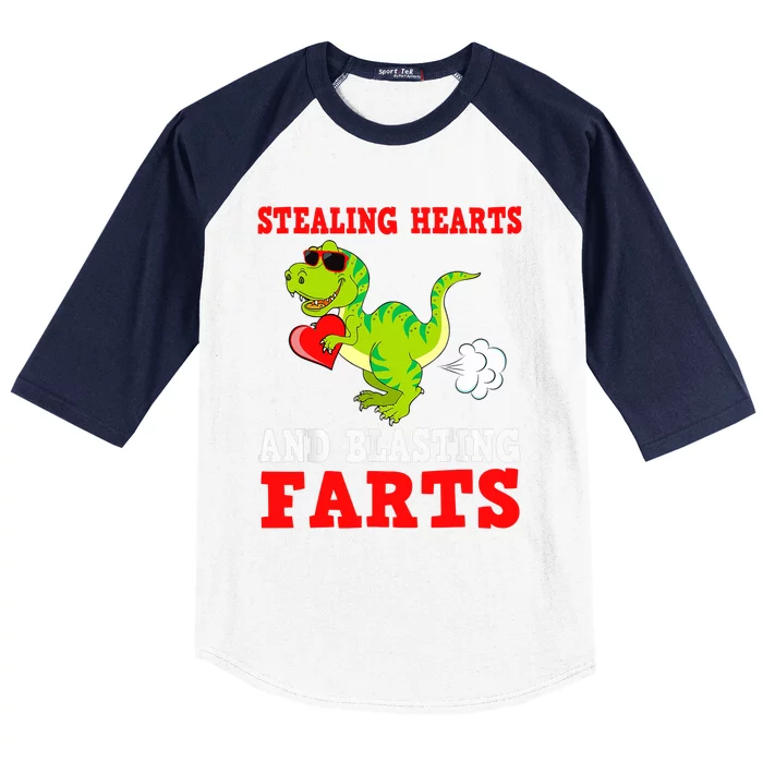 Stealing Hearts And Blasting Farts T Rex Cute Baseball Sleeve Shirt