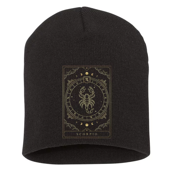 Scorpio Horoscope And Zodiac Symbol Short Acrylic Beanie