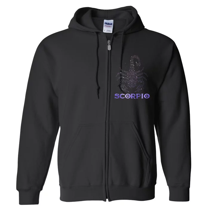 Scorpio Horoscope Astrology Symbol Zodiac Sign Full Zip Hoodie