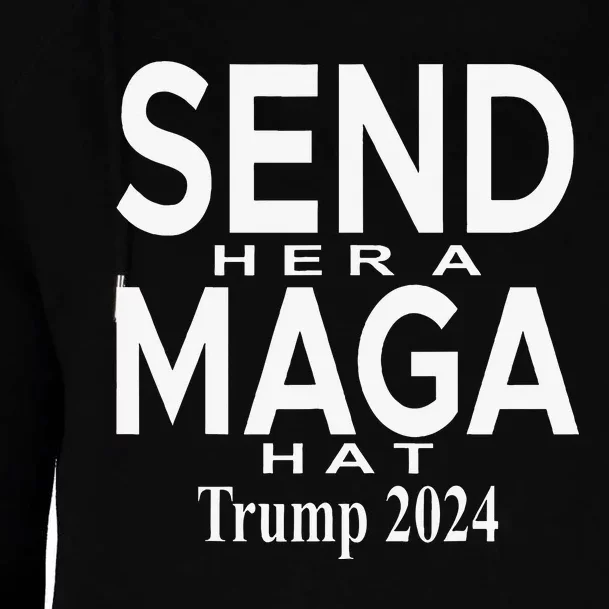 Send Her A Maga Hat Trump 2024 Election Debate Womens Funnel Neck Pullover Hood