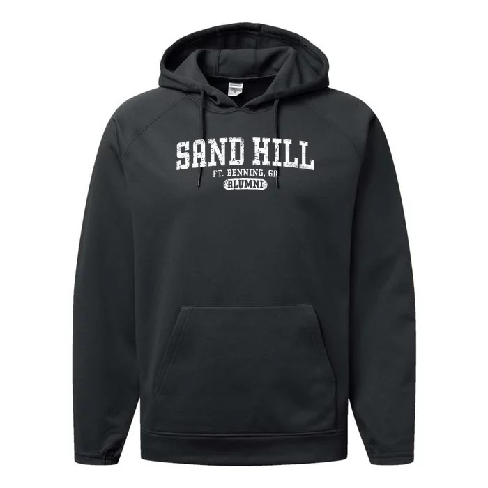 Sand Hill Alumni Retro Fort Benning Ga Performance Fleece Hoodie