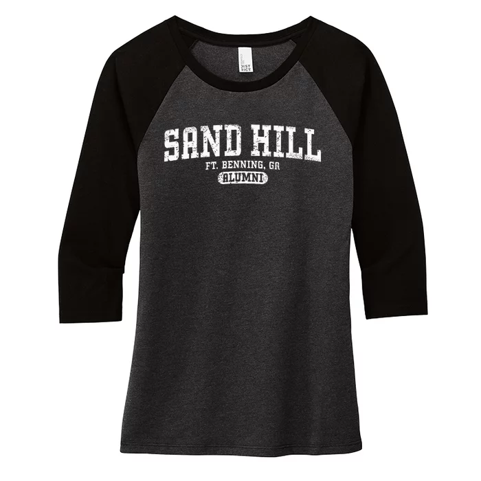 Sand Hill Alumni Retro Fort Benning Ga Women's Tri-Blend 3/4-Sleeve Raglan Shirt