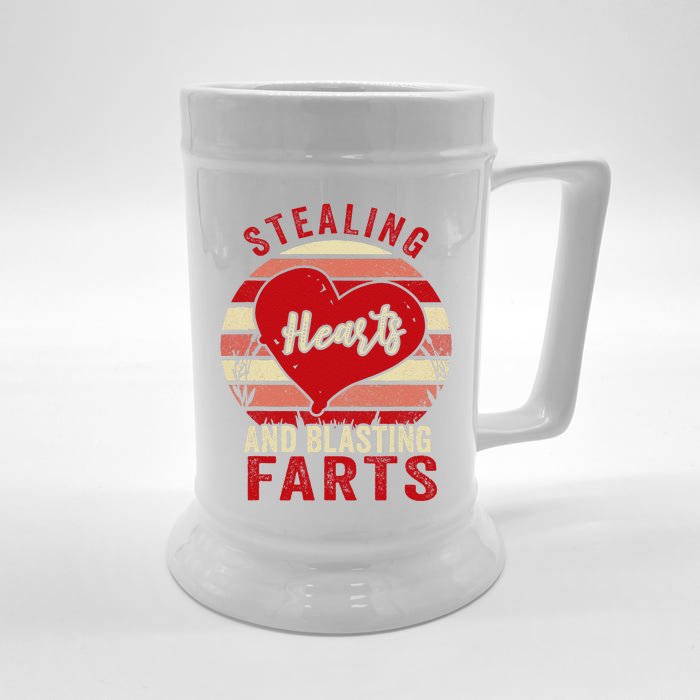 Stealing Hearts And Blasting Farts Valentine's Day Gift Front & Back Beer Stein