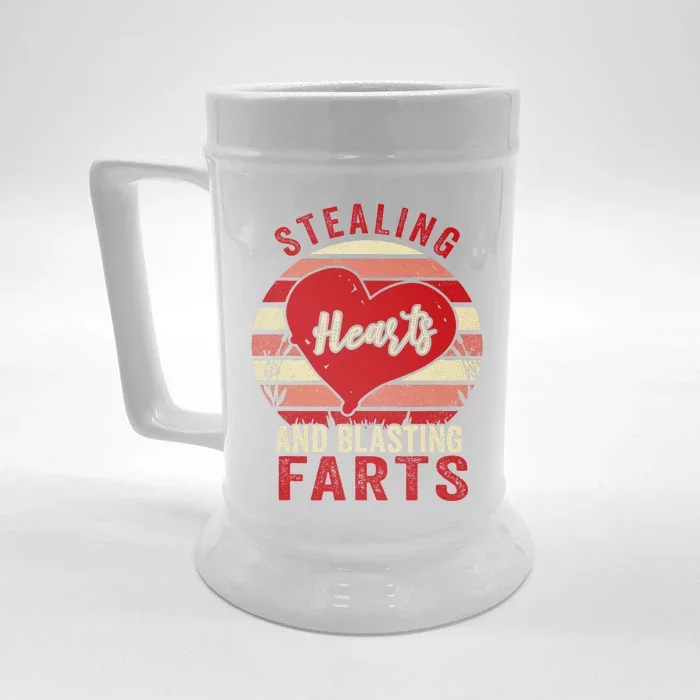 Stealing Hearts And Blasting Farts Valentine's Day Gift Front & Back Beer Stein