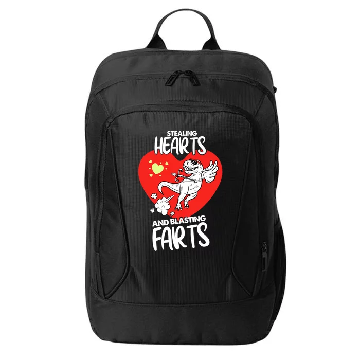 Stealing Hearts And Blasting Farts Funny Quote Dino City Backpack