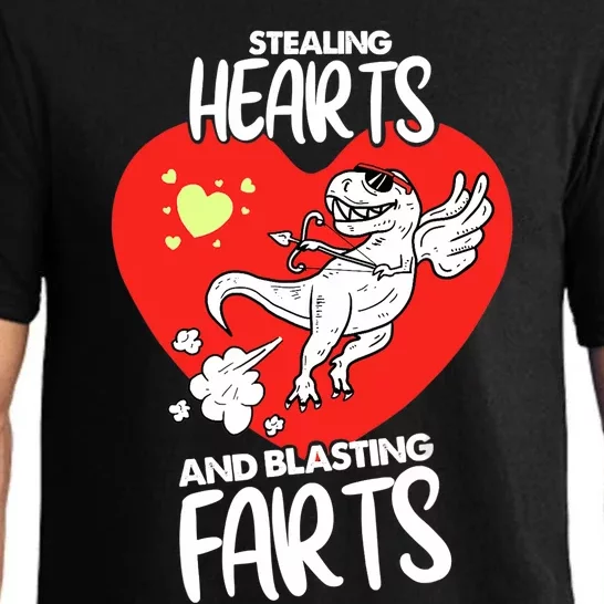 Stealing Hearts And Blasting Farts Funny Quote Dino Pajama Set