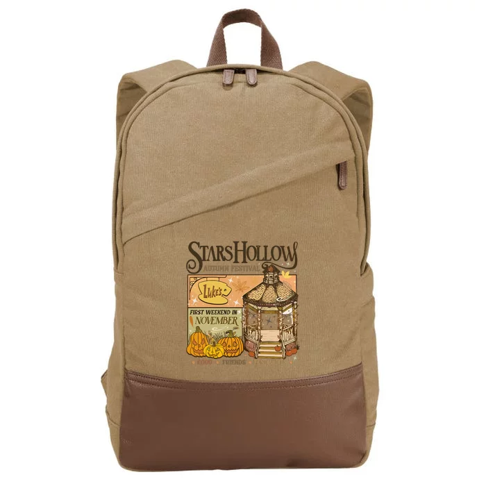 Stars Hollow Autumn Festival Food Friends Festivities Cotton Canvas Backpack