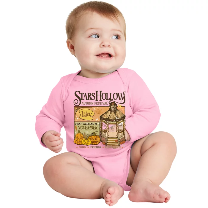 Stars Hollow Autumn Festival Food Friends Festivities Baby Long Sleeve Bodysuit