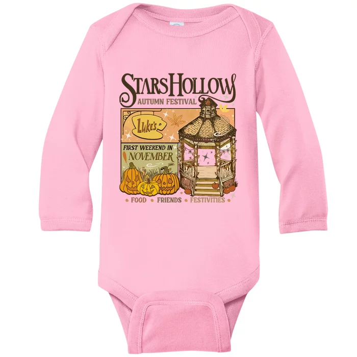 Stars Hollow Autumn Festival Food Friends Festivities Baby Long Sleeve Bodysuit