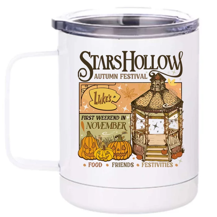 Stars Hollow Autumn Festival Food Friends Festivities Front & Back 12oz Stainless Steel Tumbler Cup