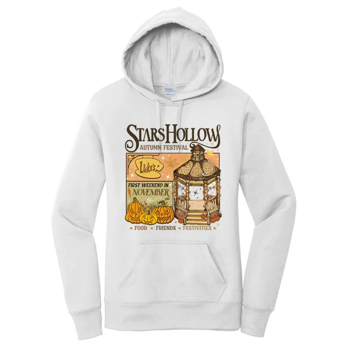 Stars Hollow Autumn Festival Food Friends Festivities Women's Pullover Hoodie