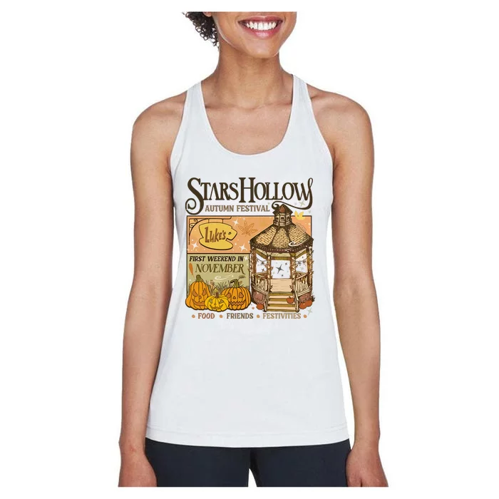 Stars Hollow Autumn Festival Food Friends Festivities Women's Racerback Tank