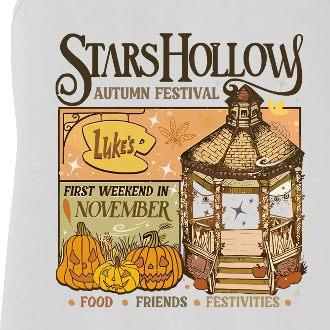 Stars Hollow Autumn Festival Food Friends Festivities Women's Racerback Tank