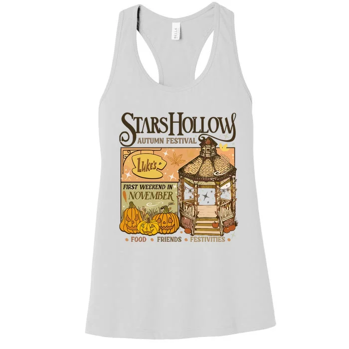 Stars Hollow Autumn Festival Food Friends Festivities Women's Racerback Tank