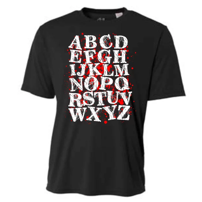 Spooky Halloween Alphabet Letters Cooling Performance Crew T-Shirt