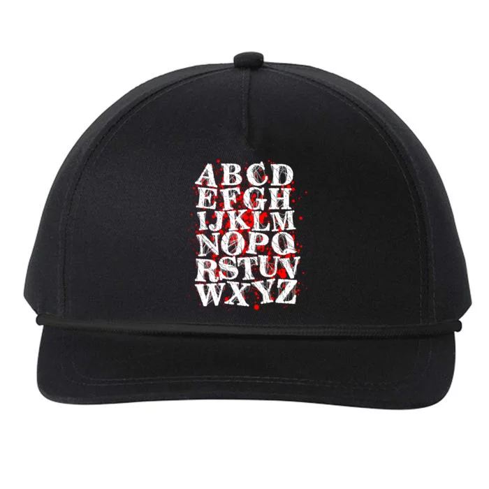 Spooky Halloween Alphabet Letters Snapback Five-Panel Rope Hat