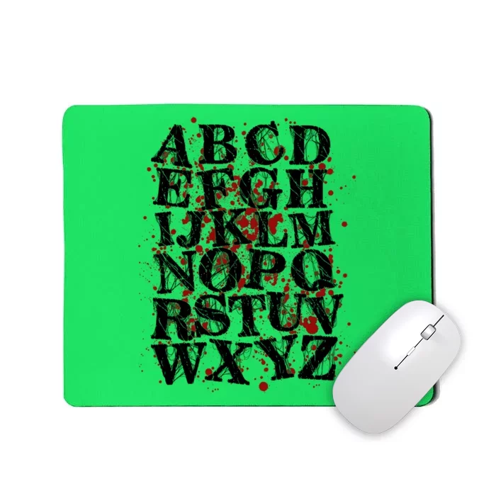 Spooky Halloween Alphabet Letters Mousepad