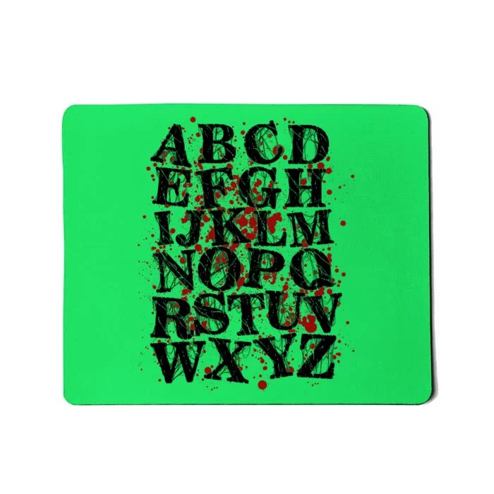 Spooky Halloween Alphabet Letters Mousepad