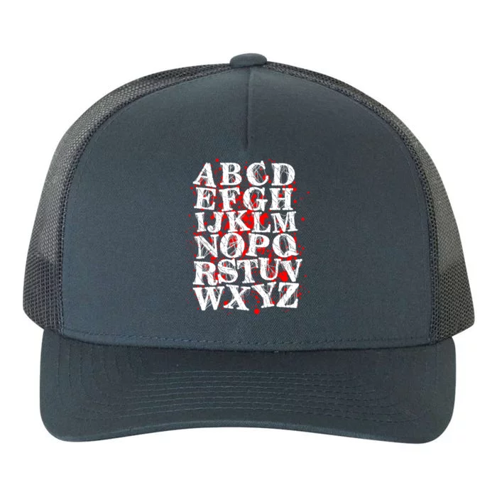 Spooky Halloween Alphabet Letters Yupoong Adult 5-Panel Trucker Hat