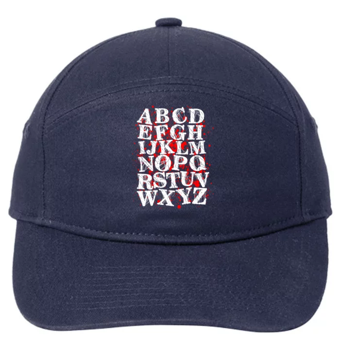 Spooky Halloween Alphabet Letters 7-Panel Snapback Hat