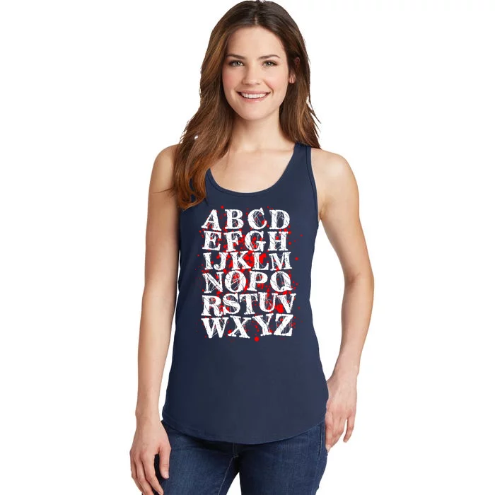 Spooky Halloween Alphabet Letters Ladies Essential Tank