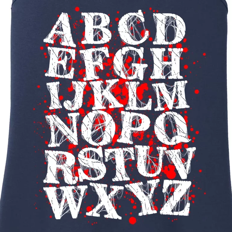 Spooky Halloween Alphabet Letters Ladies Essential Tank