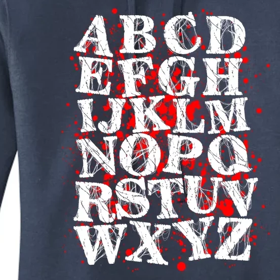 Spooky Halloween Alphabet Letters Women's Pullover Hoodie