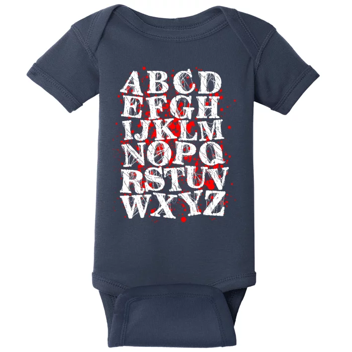 Spooky Halloween Alphabet Letters Baby Bodysuit