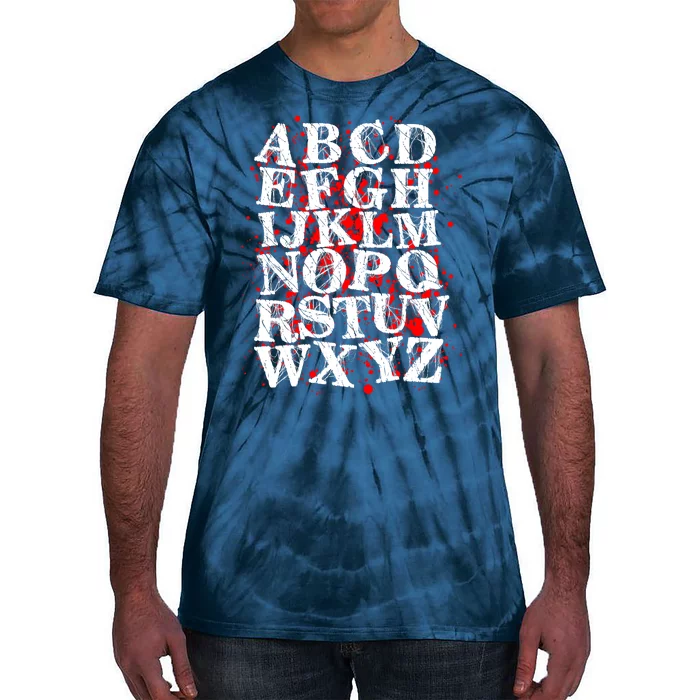 Spooky Halloween Alphabet Letters Tie-Dye T-Shirt