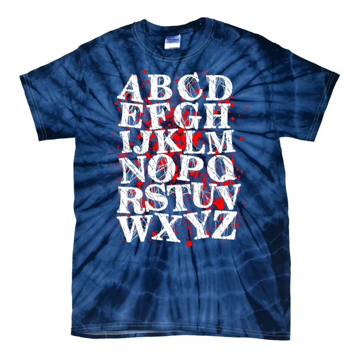 Spooky Halloween Alphabet Letters Tie-Dye T-Shirt