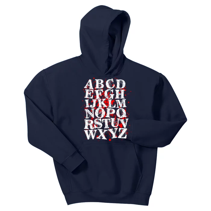 Spooky Halloween Alphabet Letters Kids Hoodie