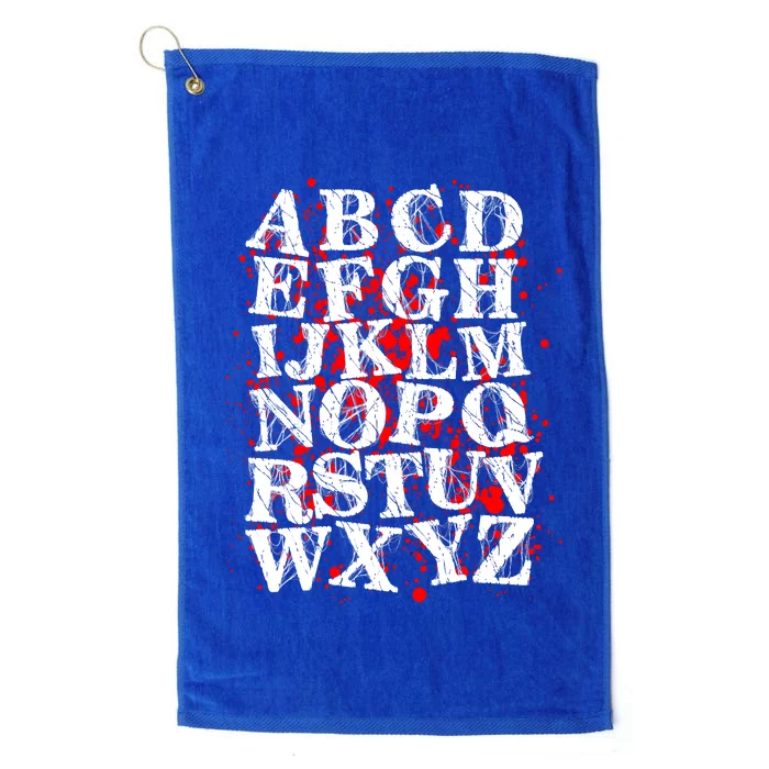 Spooky Halloween Alphabet Letters Platinum Collection Golf Towel