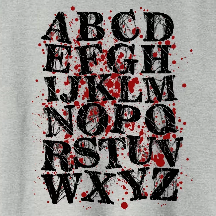 Spooky Halloween Alphabet Letters Women's Crop Top Tee