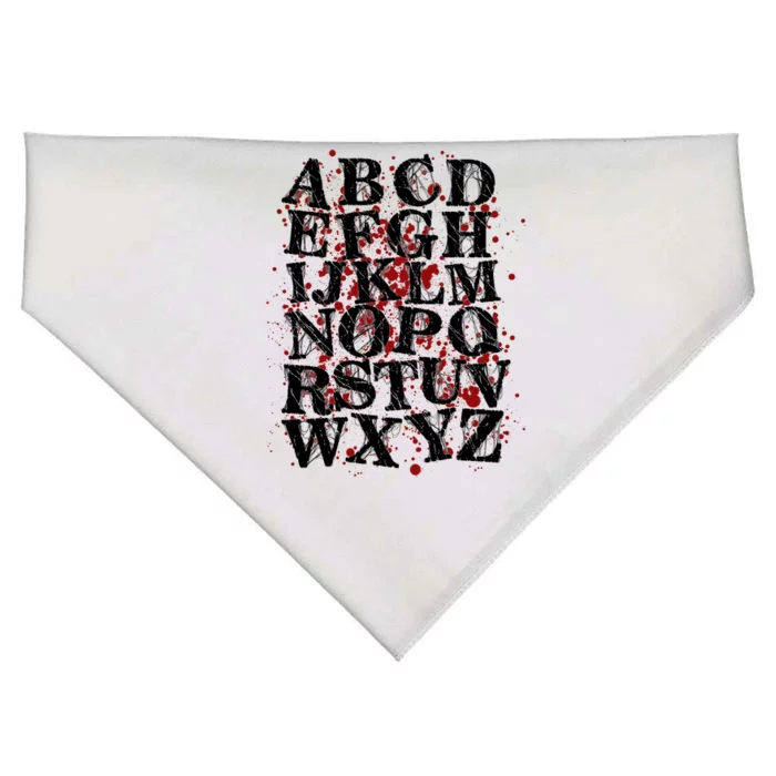 Spooky Halloween Alphabet Letters USA-Made Doggie Bandana