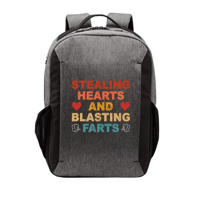 Stealing Hearts And Blasting Farts Funny Valentines Day Vector Backpack