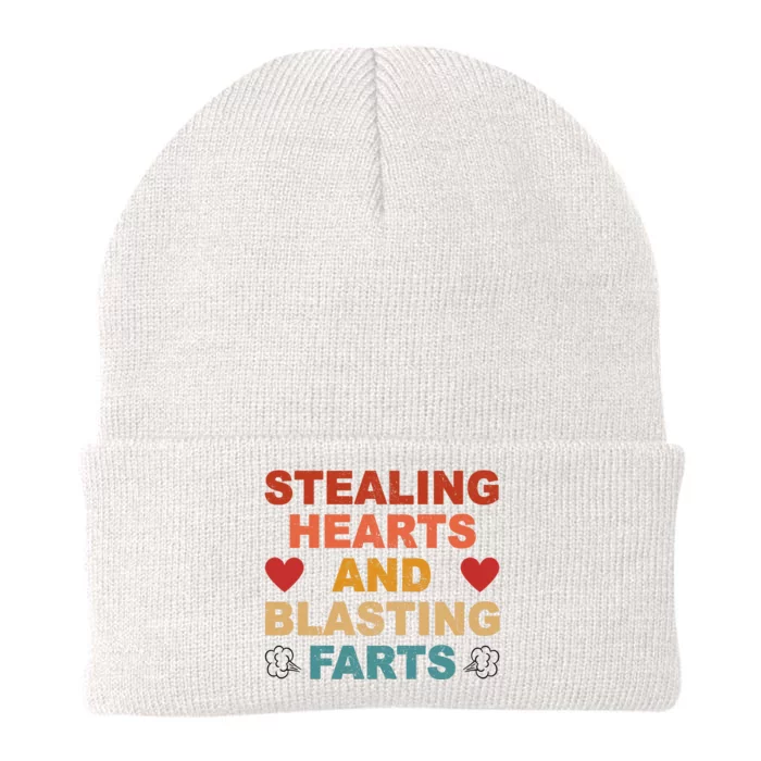 Stealing Hearts And Blasting Farts Funny Valentines Day Knit Cap Winter Beanie