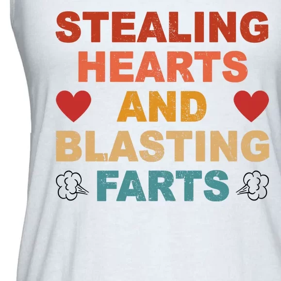 Stealing Hearts And Blasting Farts Funny Valentines Day Ladies Essential Flowy Tank