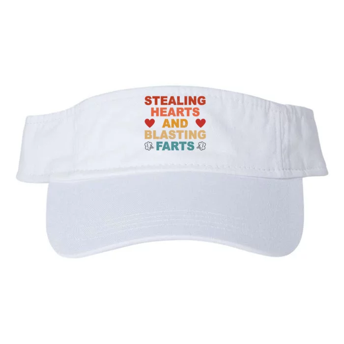 Stealing Hearts And Blasting Farts Funny Valentines Day Valucap Bio-Washed Visor