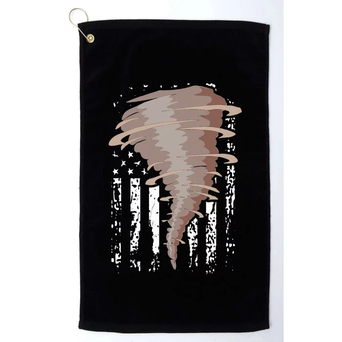 Storm Hunter American Flag Storm Chaser Tornado Gift Platinum Collection Golf Towel