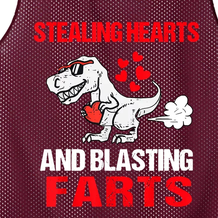 Stealing Hearts And Blasting Farts T Rex Mesh Reversible Basketball Jersey Tank