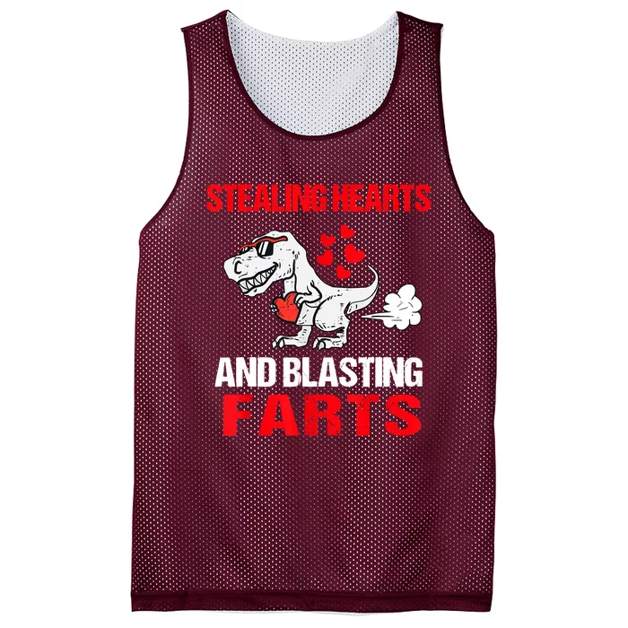 Stealing Hearts And Blasting Farts T Rex Mesh Reversible Basketball Jersey Tank