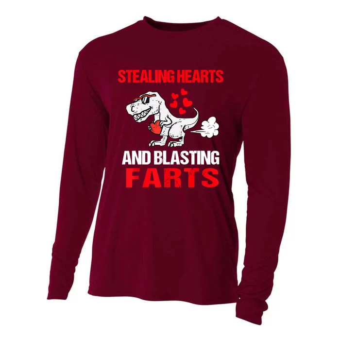 Stealing Hearts And Blasting Farts T Rex Cooling Performance Long Sleeve Crew