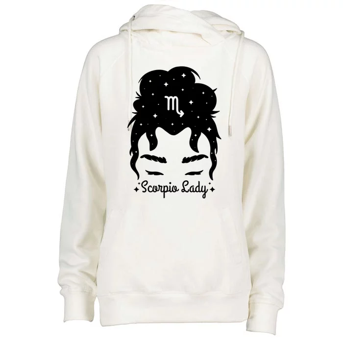 Scorpio Hair Astrology Inspiration Store Motif Graphic Gift Womens Funnel Neck Pullover Hood