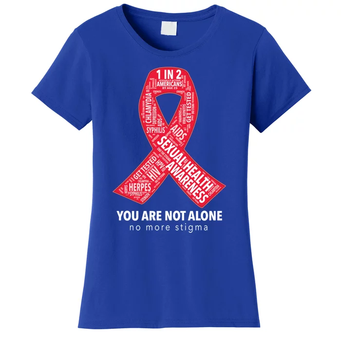 Sexual Health Awareness Ribbon Word Cloud Sti / Std Gift Women's T-Shirt