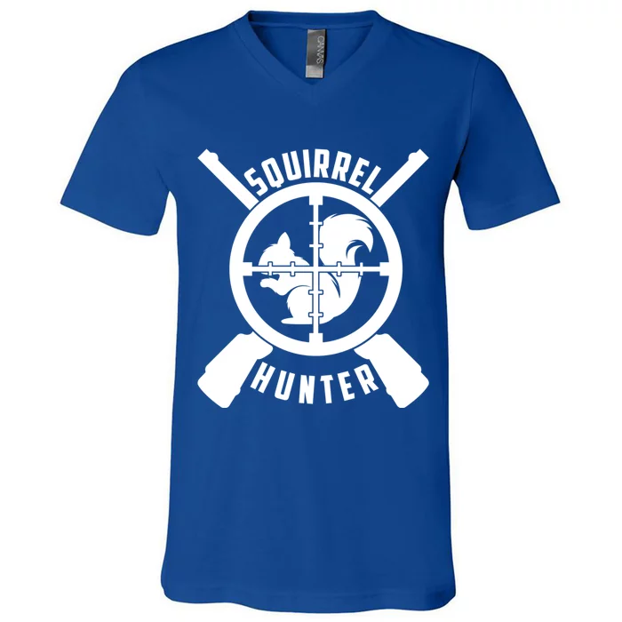 Squirrel Hunter Animal Hunting Hobby Sports Target Gift V-Neck T-Shirt