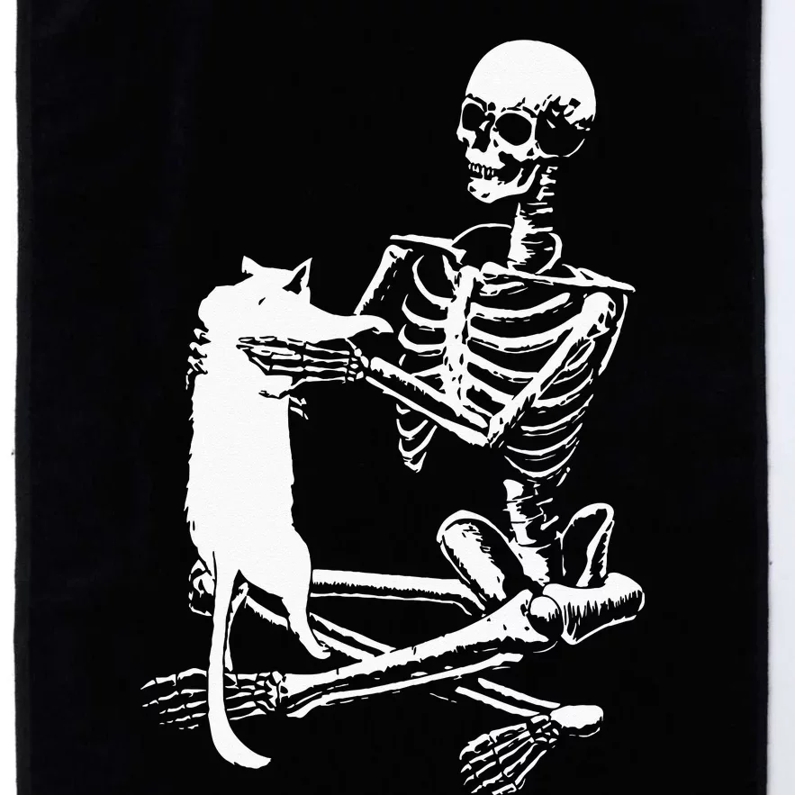 Skeleton Holding A Ca Lazy Halloween Costume Skull Platinum Collection Golf Towel