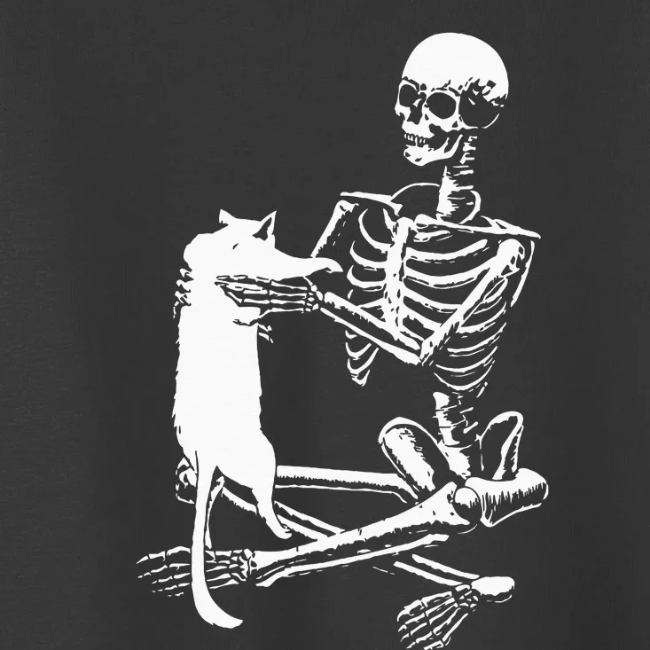 Skeleton Holding A Ca Lazy Halloween Costume Skull Toddler T-Shirt