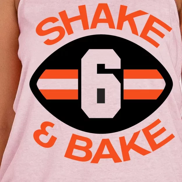 Shake & Bake Cleveland Footbal Women's Knotted Racerback Tank